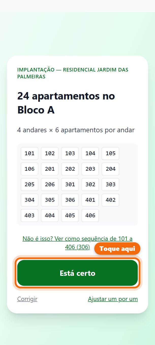 Passo 4: Confira a lista. Se estiver certa, toque em Está certo.